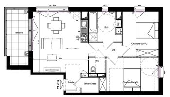 appartement 3 pièces à vendre TOULOUSE 31400 63.29 m²