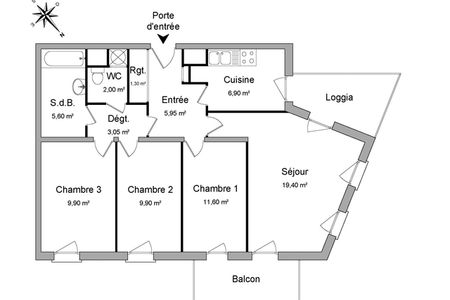 Vue n°2 Appartement 4 pièces T4 F4 à louer - Choisy-le-roi (94600)