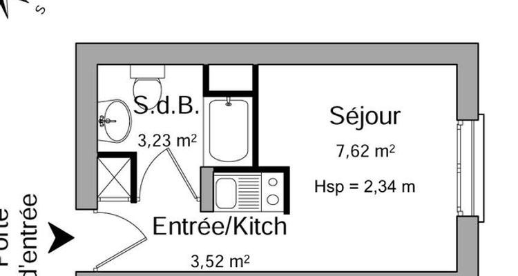 appartement 1 pièce à louer GRENOBLE 38000 14.4 m²