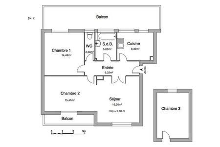 Vue n°3 Appartement 3 pièces à louer - COLMAR (68000) - 80.68 m²