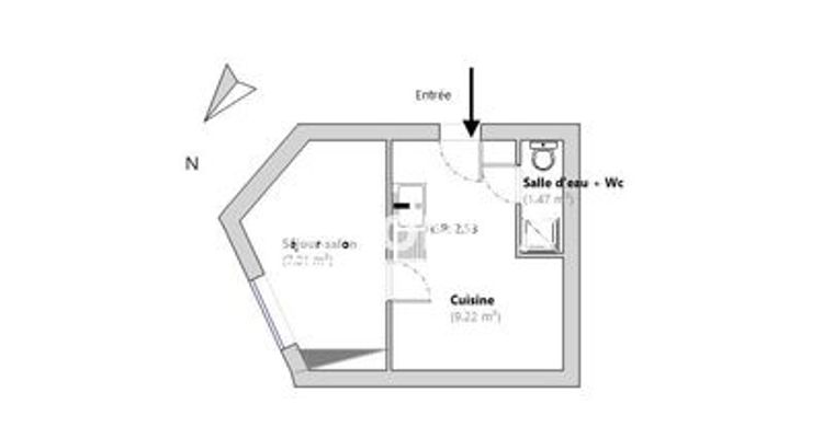 appartement 1 pièce à louer TOURCOING 59200 17.9 m²