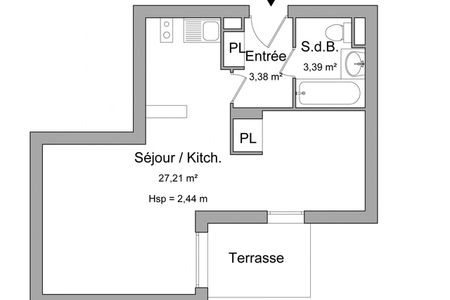 Vue n°2 Appartement 2 pièces T2 F2 à louer - Onet Le Chateau (12850)