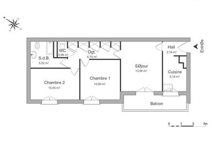 Appartement a louer sarcelles - 3 pièce(s) - 55.49 m2 - Surfyn