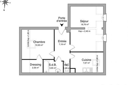 Vue n°2 Appartement 2 pièces à louer - GRENOBLE (38000) - 51.84 m²
