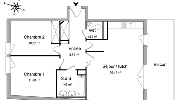 appartement 3 pièces à louer TOULOUSE 31400 63.5 m²