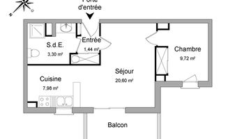 appartement 2 pièces à louer TOULOUSE 31400 43 m²