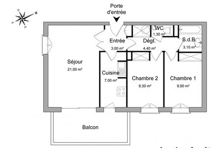 Vue n°3 Appartement 3 pièces T3 F3 à louer - La Fare Les Oliviers (13580)