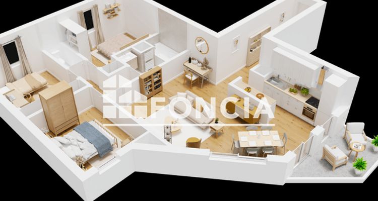 appartement 4 pièces à vendre THONON LES BAINS 74200 78 m²