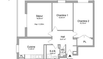 appartement 3 pièces à louer GRENOBLE 38100 70.83 m²