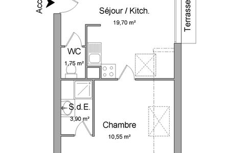 Vue n°2 Appartement 2 pièces T2 F2 à louer - Mennecy (91540)