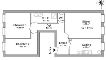 appartement 3 pièces à louer TOULOUSE 31400 56.2 m²