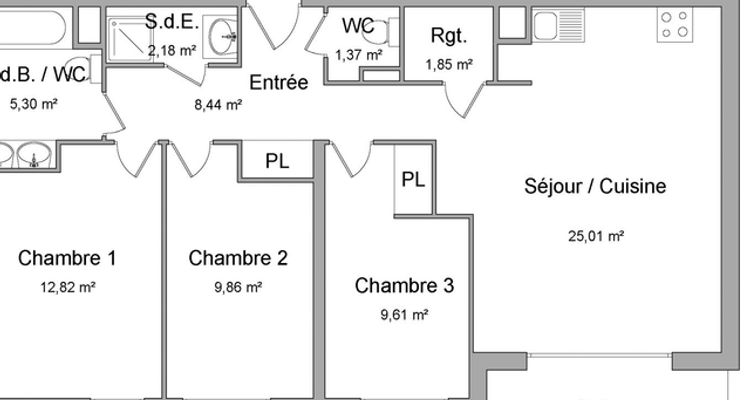 appartement 4 pièces à louer ACHERES 78260 76.4 m²