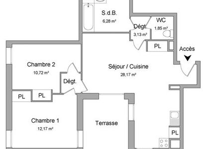 Vue n°3 Appartement 3 pièces à louer - Toulouse (31200) 667,13 €/mois cc