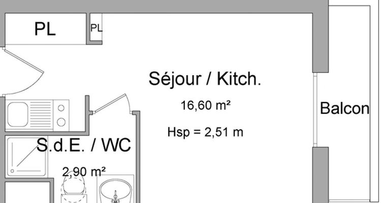 appartement 1 pièce à louer LE HAVRE 76600 19.5 m²