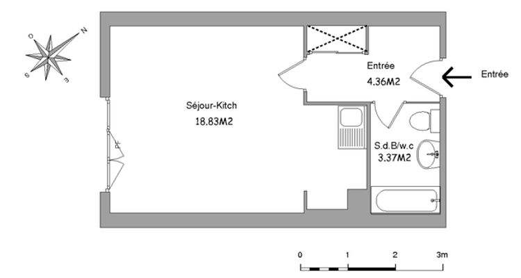 appartement 1 pièce à louer ANGERS 49100 26.6 m²
