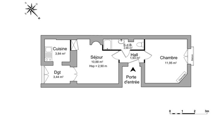appartement 2 pièces à louer NANCY 54000 34.7 m²