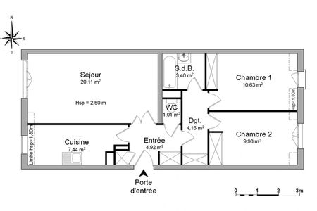 Vue n°3 Appartement 3 pièces T3 F3 à louer - Le Plessis Trevise (94420)