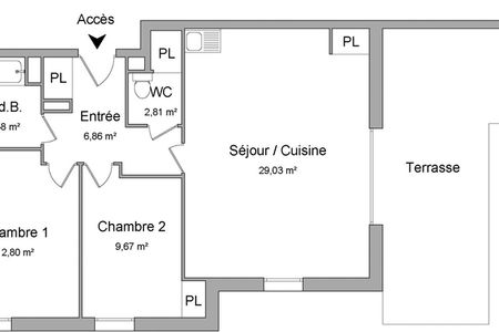 Vue n°3 Appartement 3 pièces T3 F3 à louer - Tournefeuille (31170)