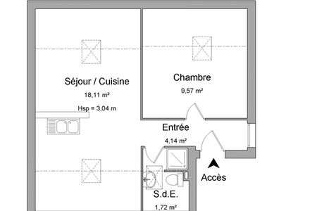 Vue n°2 Appartement 2 pièces T2 F2 à louer - Metz (57000)