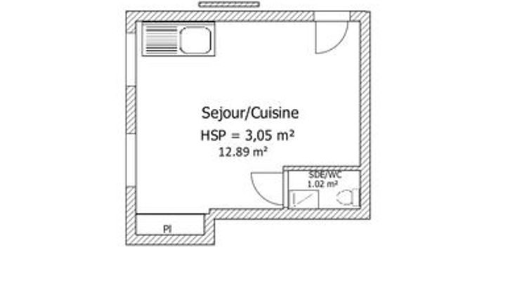 appartement 1 pièce à louer LILLE 59000 13.91 m²