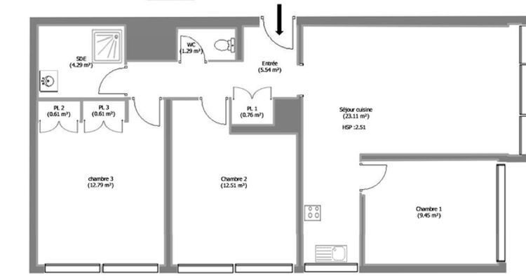 appartement 4 pièces à louer MONTPELLIER 34070 70.5 m²