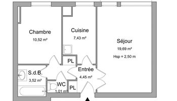 appartement 2 pièces à louer L'HAY LES ROSES 94240 46.6 m²