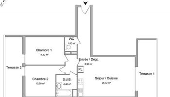 appartement 3 pièces à louer MONTPELLIER 34000 63.12 m²