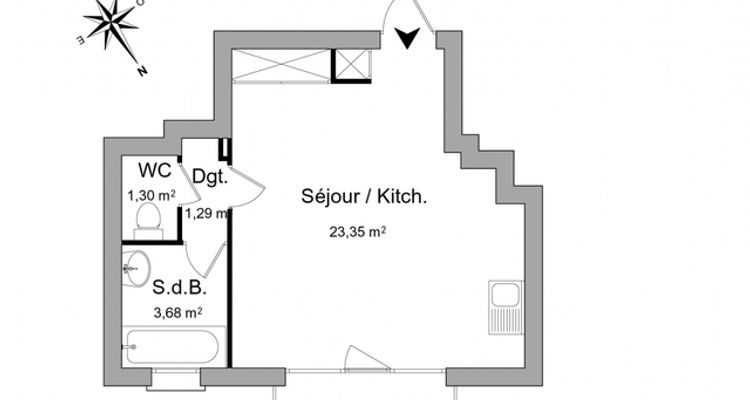 appartement 1 pièce à louer LA VARENNE 94210 29.6 m²