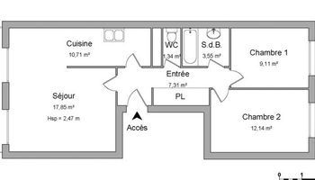 appartement 3 pièces à louer LA TRINITE 06340 62.01 m²