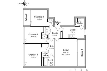 Appartement a louer sarcelles - 4 pièce(s) - 76.7 m2 - Surfyn