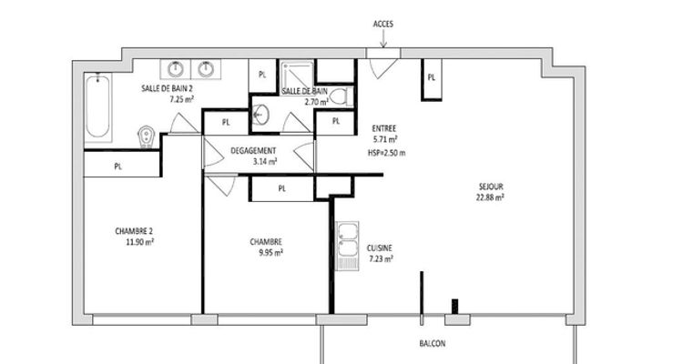 appartement 3 pièces à louer THONON LES BAINS 74200 70.8 m²