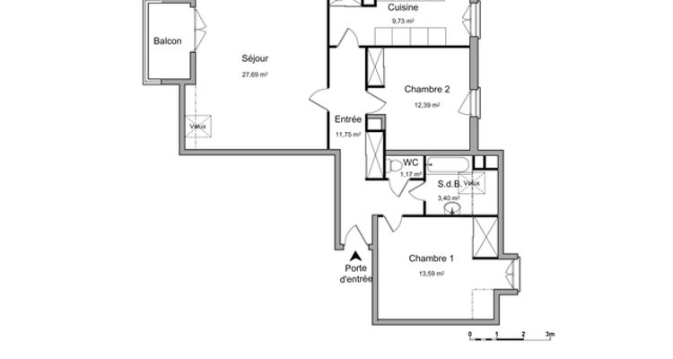 appartement 3 pièces à louer LILLE 59000 79.7 m²