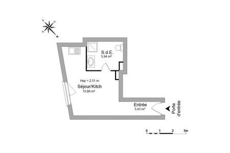 Vue n°3 Appartement 1 pièce à louer - BOULOGNE BILLANCOURT (92100) - 25.26 m²