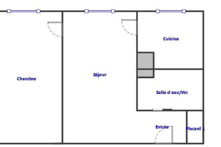 Vue n°3 Appartement 2 pièces T2 F2 à louer - Rouen (76100)