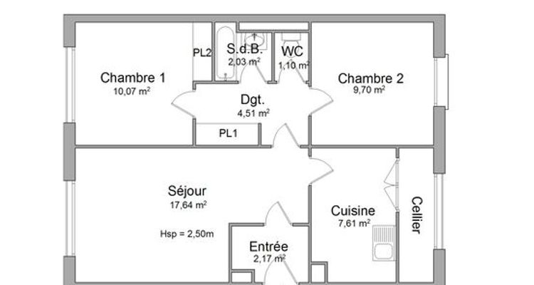 appartement 3 pièces à louer GUILHERAND GRANGES 07500 58.17 m²