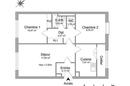Vue n°2 Appartement 3 pièces T3 F3 à louer - Guilherand Granges (07500)