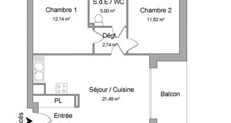 appartement 3 pièces à louer SAINT BENOIT 86280 57.06 m²