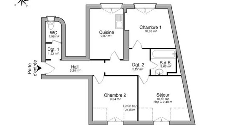 appartement 3 pièces à louer STRASBOURG 67000 58 m²