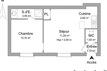 Vue n°2 Appartement 2 pièces T2 F2 à louer - Saint Brieuc (22000)