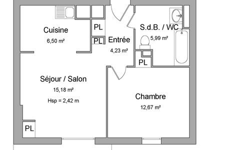 appartement 2 pièces à louer BREST 29200 44.6 m²
