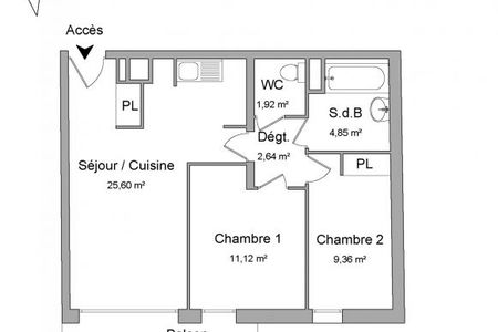 Vue n°3 Appartement 3 pièces à louer - NANTES (44300) - 55.49 m²