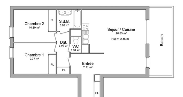 appartement 3 pièces à louer VETRAZ MONTHOUX 74100 66.1 m²