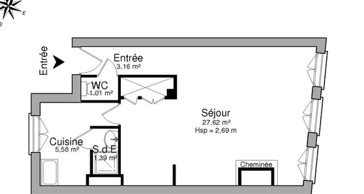 appartement 1 pièce à louer NANCY 54000 38.8 m²