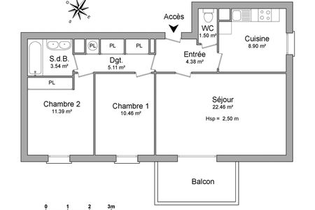 Vue n°2 Appartement 3 pièces T3 F3 à louer - Val De Briey (54150)