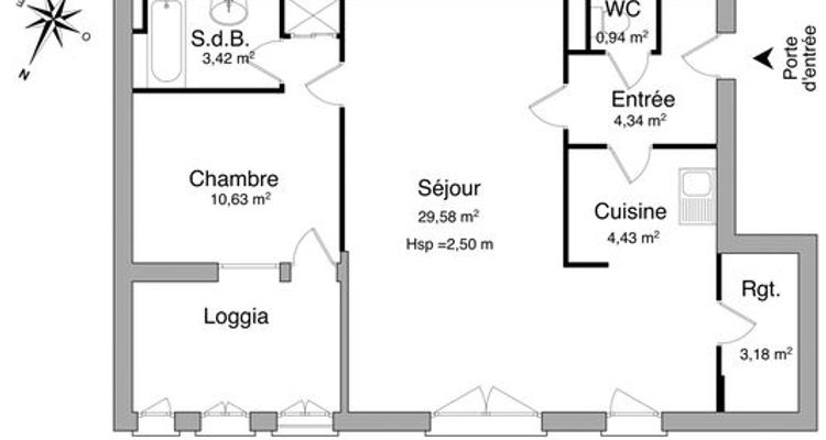 appartement 2 pièces à louer LAMBERSART 59130 56.52 m²