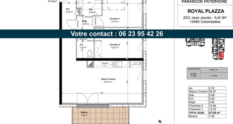 Vue n°1 Appartement 3 pièces T3 F3 à louer - Colombelles (14460)