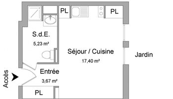 appartement 1 pièce à louer TOLOUSE 31100 26.3 m²