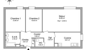 appartement 3 pièces à louer BASSE HAM 57970 73.8 m²