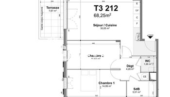 appartement 3 pièces à vendre Brignoles 83170 68.29 m²
