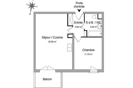 Vue n°3 Appartement 2 pièces T2 F2 à louer - Maxeville (54320)